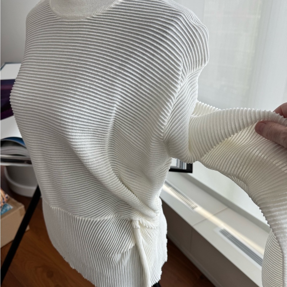 Elegant White semi sheer Women's Sweater - Picture 2 of 4